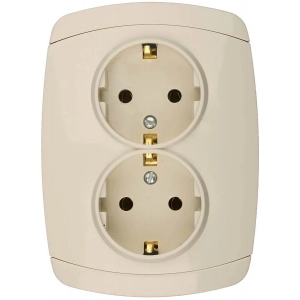 Двойная розетка с заземлением СВЕТОЗАР CITY LIGHT LIGHT SV-54207-B